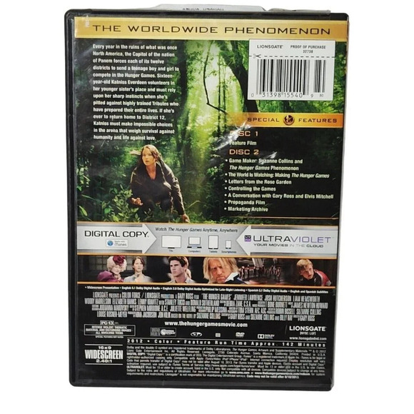 The Hunger Games DVD Movie 2012 2-Disc Set WORKING - Picture 3 of 9